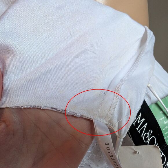 NWT Vintage 90s Y2K Masquerade White Prom Gown Silver Glitter Fairycore Bridal - Picture 7 of 15